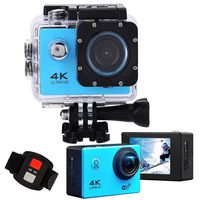 Action Camera 4K Ultra hd WiFi Waterproof DV Camcorders 16MP 170 Degree Wide Angle Lens 2.0 inch LCD Screen is Designed for Extreme Sports (Blue)