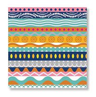 C.R. Gibson 20 Count, 3-Ply, Paper Beverage Napkin, Measures 5" x 5" -   Ric Rac