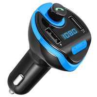 ORIA Bluetooth FM Transmitter, Radio Transmitter Universal Car Charger with Dual USB Charging Ports, Hands Free, Support Micro SD Card, Blue