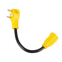 Epicord RV Power Cord Dogbone Adapter,Innovative 180 Degree Curved Design 30 Amp Male to 15 Amp Female,12'' 12AWG/3Cord