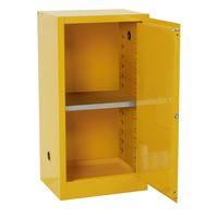 Sandusky Lee SC12F Safety Cabinet for Flammable Liquids, Single Door and Manual Close, 12 gallon, 35"Height, 23"Width, 18"Depth, Steel, Yellow