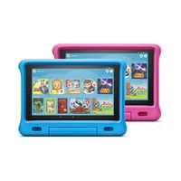 Fire HD 10 Kids Edition Tablet 2-Pack, 10" HD Display, 32 GB, Kid-Proof Case - Blue/Pink