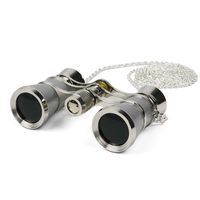 Kingscope 3X25 Vintage Opera Glasses Binoculars for Theater Musical Concert (Silver, with Chain)
