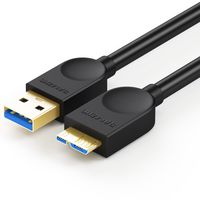 Micro USB 3.0 Cable,SAMZHE USB 3.0 Type A Male to Micro B Cable for Samsung Galaxy S5, Note 3, Camera, Hard Drive and More 3ft Black