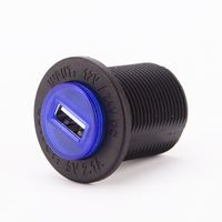 WINOMO Car USB Charger Dustproof 5V 2.1A Power Adapter with Blue Light for Car Truck Trailer Boat Marine