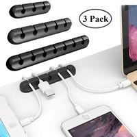 Cable Clips, Cable Management Clips, 3 Pack Silicone Adhesive Cable Clips Wire Holder, Cable Management Organizer for Power Cords Charging Cables Mouse Cables in Office Home (7 Slots 5 Slots 3 Slots)