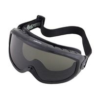 Sellstrom Comfortable, Non-Vented, Wildland Fire Goggle, Scratch-Resistant, Anti-Fog Coating, Smoke Lens, Adjustable FR Strap, Black Frame, S80225