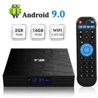 Android TV Box, T9 Android 9.0 TV Box 2GB RAM/16GB ROM RK3318 Quad-Core Support 2.4Ghz/5.0Ghz WiFi BT 4.0 4K HDMI DLNA 3D Smart TV Box