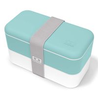 monbento - MB Original green Lagoon bento box - 2 tier leakproof lunch box for work/school lunch packing and meal prep - BPA free - Food grade safe food containers