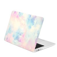 TOP CASE - Watercolor Art Graphic Rubberized Hard Case Compatible Older Generation MacBook Air 13" A1369 / A1466 (Release 2010-2017) - Serenity Blue & Pink Cloud