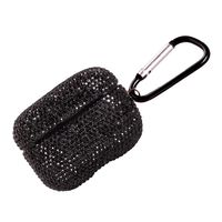 CQFONG 2019 Newest Luxurious Rhinestone AirPods Pro Case with Keychain, Shockproof Protective Premium Crystal Cover Skin for AirPods Charging Case (PRO Black C3)