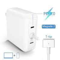MacBook Air Charger, 45W T-Tip Magsafe 2 Laptop Adapter Compatible with MacBook Air 11-Inch and 13-Inch | USB C 18W PD Charger |Charge Phone,Mac from One Plug Point |Mac Charger Power Adapter