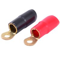 Car Audio Power/Ground Wire Ring Terminal Gold 2/0 00 AWG Gauge 3/8" Connectors