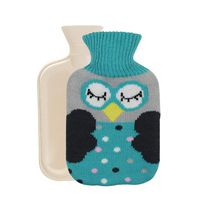 Cliramer Hot Water Bottle with Knit Cover, Rubber Transparent Hot Water Bag, Good for Pain Relief (E)