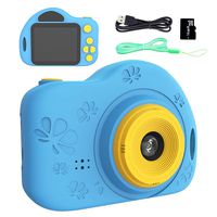Kids Camera,Rixfit Digital Video Camera Children Creative DIY Camcorder with Rechargeable Battery Birthday/Christmas/New Year Toy Gifts for 3-12 Year Old Girls with 32GB SD Card (Blue)