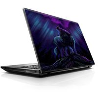 15 15.6 inch Laptop Notebook Skin vinyl Sticker Cover Decal Fits 13.3" 14" 15.6" 16" HP Lenovo Apple Mac Dell Compaq Asus Acer / Wolf in glowing purple background