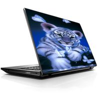15 15.6 inch Laptop Notebook Skin Vinyl Sticker Cover Decal Fits 13.3" 14" 15.6" 16" HP Lenovo Apple Mac Dell Compaq Asus Acer Cute White Tiger Cub Butterflies