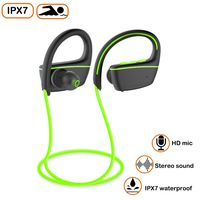 Sport Bluetooth Headphones by Bhuato, Wireless HD Stereo Earphones w/Mic, IPX7 Waterproof Sweatproof Earbuds Compatible Gym, Workout, Running and Swimming (Green)