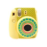 FoRapid Creative Fujifilm Instax Mini 9/ Mini 8 Camera Decorative Body Sticker/Camera Decor Sticker Decals Compatible with Fujifilm Instax Mini 9/8/8+ Camera - Sunflower/Yellow Pink Dots