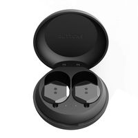 BUTTONS Air will.i.am Wireless Earbuds with Portable Charging Case - IPX5 Splash - Bluetooth 5.0 - Built in Mic Headset Premium Sound with Deep Bass for Sport (Black)