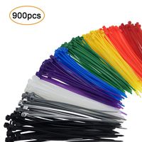 900 Pack of Zip Ties Assorted Colors Wire Management Cable Ties Multi Purpose Nylon Tie Wraps for Home Office Garden Outdoor, 4 inch