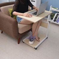 Adjustable Laptop Stand Sofa Side Dining Snack Coffee Table Portable Cart Tray Side Table Studying Desk Workstation for Home (White)