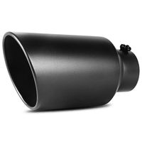 AUTOSAVER88 5 Inch Inlet Black Exhaust Tip, 5"x8"x15" Black Powder Coated Stainless Steel Diesel Exhaust Pipe Tail tip, Bolt/Clamp On Design.