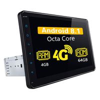 Android Car Stereo - JOYING Andorid 8.1 4GB RAM 64GB ROM 10.1 inch Single Din Car Radio LCD Touchscreen with 4G SIM Card Slot, Support Android Auto, SPDIF, DSP, DVR, Backup Camera