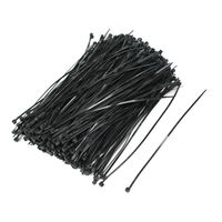 Uxcell Nylon Fastener Pack Cable Zip Tie Teeth Grip, 5x100mm, 500 Pcs, Black
