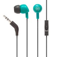Wicked Audio Brawl Earbud Headphones w/Mic, (Real Teal)
