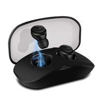 Upgraded Wireless Earbuds, True Wireless Bluetooth Earbuds TWS Sweatproof in-Ear Headset with Charging Case, Build-in Mic, HD Stereo Sound with Deep Bass for Sports Running