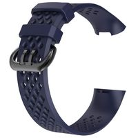 ZSZCXD Compatible for Fitbit Charge 3, New Soft Silicone Replacement WatchBand Strap Band Wristband for Fitbit Charge 3 (Navy, Small)