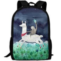 Sloth Riding Llama Travel Laptop Computer Bag for Women & Men, College School Bookbag for Girls & Boys