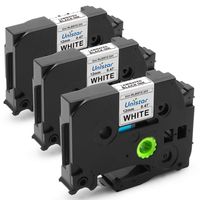 Unistar Compatible Label Tape Replacement for PTouch TZ  TZe-231 12mm 0.47 Laminated White Tape With Brother P-Touch PT-D400VP D600 H110 Black on White 3 Pack