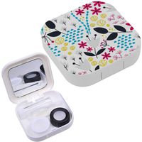 Portable Contact Lens Case Box Travel Kit Mirror + Bottle + Tweezers Container Holder [ Cute Woodland Romantic ]