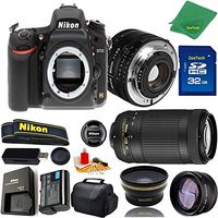 Great Value Bundle for D750 DSLR - 50MM 1.8D + 70-300MM AF-P + 32GB Memory + Wide Angle + Telephoto Lens + Case