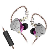 KZ ZSN Pro 1BA+1DD Hybrid in Ear Earphones Monitor Running Sports Headphones HiFi Bass Metal Wired Earbuds (with Mic, Purple)