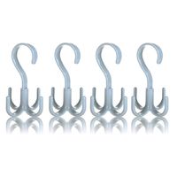 Thinkmay Rotating Handbag Hanger Organizer Tie and Belt Hanger, 4 Pack Plastic Purse Rack Hanging Closet Organizer Holder for Belts,Ties, Bag, Purse,Scarves, Clothing and Other Accessories (Blue)