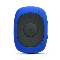 AGPTEK G02 8GB Clip MP3 Player with FM Shuffle, Portable Music Player with Sweatproof Silicone Case for Sports, Blue