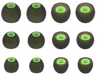 ALXCD Eartips for Sony in-Ear Headphone, (S/M/L) 6 Pair Silicone Replacement Ear Tips Cushion, Fit for Sony MDR XBA Series in-Ear Headset MDR-XB50AP XBA-H1 etc.[6 Pair](Black/Green)