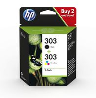HP 3YM92AE 303 Original Ink Cartridges, Black and Tri-Colour, Pack of 2