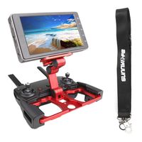 Anbee Foldable Aluminum Tablet Stand Cell Phone Holder with Lanyard Support Crystal Sky Monitor Compatible with DJI Mavic 2 / Mavic Pro/Mini/Mavic Air/Spark Drone Remote Controller, Red