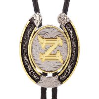 Bolo Tie for Men- Golden Initial Letter ABCDMJR to Z Western Cowboy Bolo Tie for Women