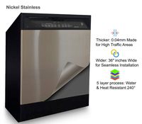 Brushed Stainless Dishwasher Cover: As Seen On TV The Rachael Ray Show, Peel & Stick BRUSHED STAINLESS NICKEL Finish Cover 26" X 36" (cut to fit GE,Amana, SPT, Whirlpool, Frigidaire, Bosch and more)