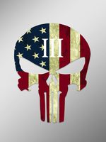 Punisher Skull American Flag 3 Percenter Vinyl Decal Sticker | Cars Trucks Vans Walls Laptops Cups | Printed | 6 inches | KCD922