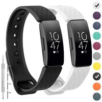 GVFM Compatible with Fitbit Inspire/Inspire HR Bands, Adjustable Soft Silicone Bracelet Accessories Sport Strap for Women Men Wristbands (Small: 5.5-6.7 inch, Black and White)