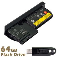BattpitTM Laptop/Notebook Battery Replacement for Lenovo ThinkPad X220 Tablet 4296-2WU (5130 mAh / 56Wh) with 64GB BattpitTM USB Flash Drive