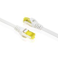 A ADWITS 16.4ft (5m) Flat Ethernet Cable | CAT 7 Shielded RJ45 U/FTP LAN LAN Network Cable| 10 Gbit/s, 600MHz|10000 Mbit/s | Switch Router Modem Access Point - White