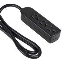 Parts Express 3 Outlet Strip with 3 ft. Cord UL - Black