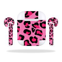MightySkins Skin Compatible with Apple AirPods 2 (2019) - Pink Leopard | Protective, Durable, and Unique Vinyl Decal wrap Cover | Easy to Apply, Remove, and Change Styles | Made in The USA